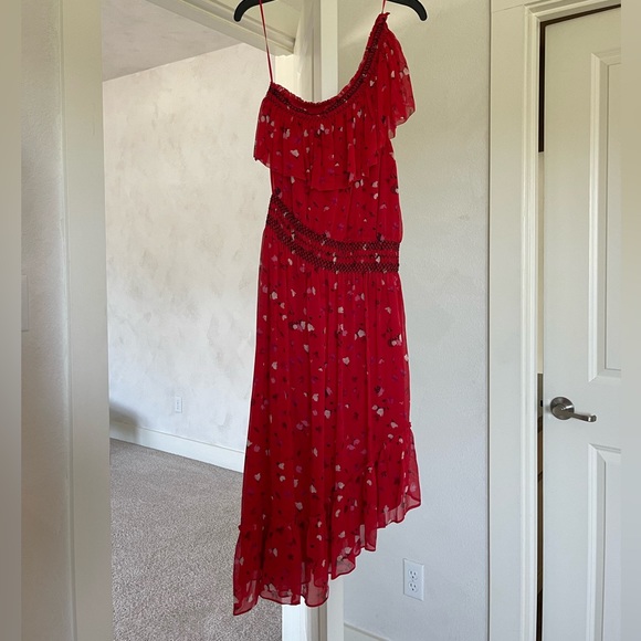 JOIE red floral ruffle dress - Picture 9 of 9